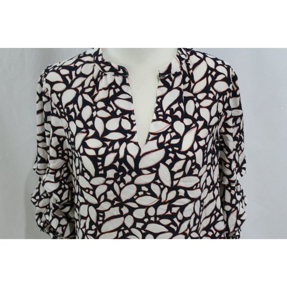 Willow Drive Womens Multicolor Gathered Puffy Sleeve V Neck Blouse XS NWT - Picture 2 of 6